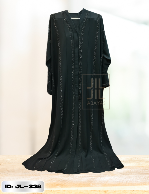 Appealing Brown Floral Embroidery Dubai Style Abaya