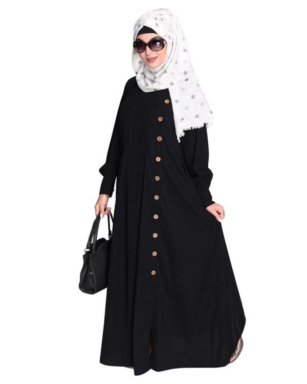Flowy and Elegant Black Pintuck Abaya