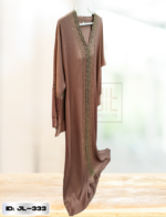 Alluring Brown Dubai Abaya with Stone Design