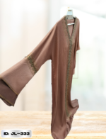 Alluring Brown Dubai Abaya with Stone Design